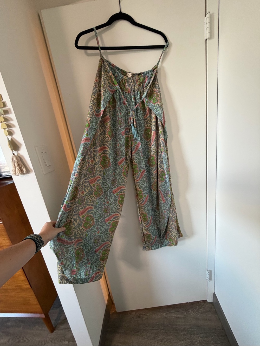 Women’s Paisley Wide-Leg pant in Green Multi